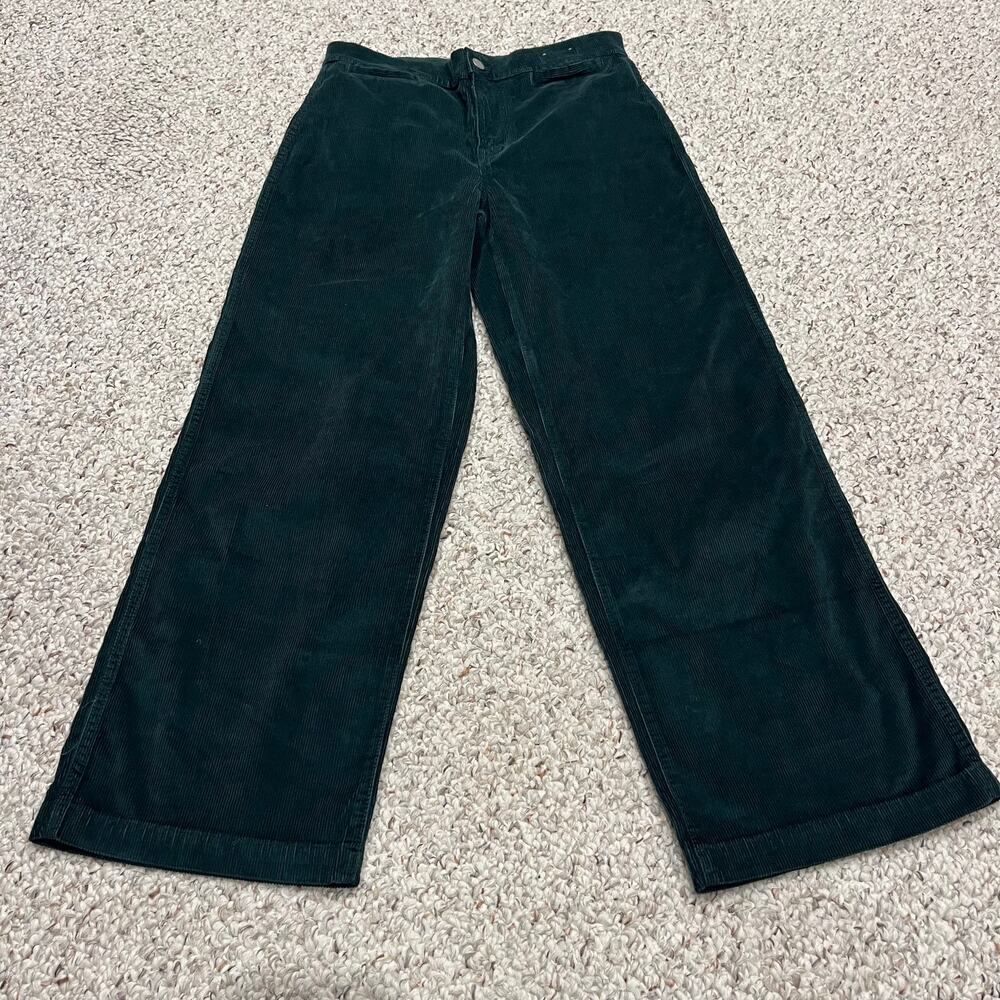 Madewell Wide Leg Corduroy Pants in Dark Green